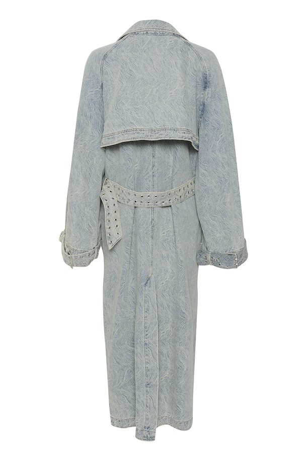 Gianna Trench in Blue/White Marble