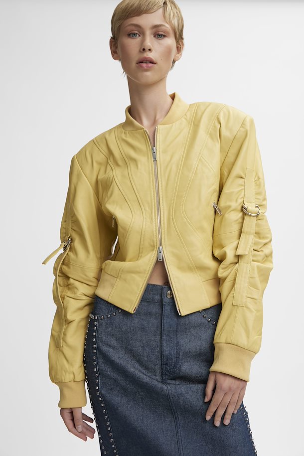 Elly Short Bomber in Dried Moss Elly Short Bomber in Dried Moss