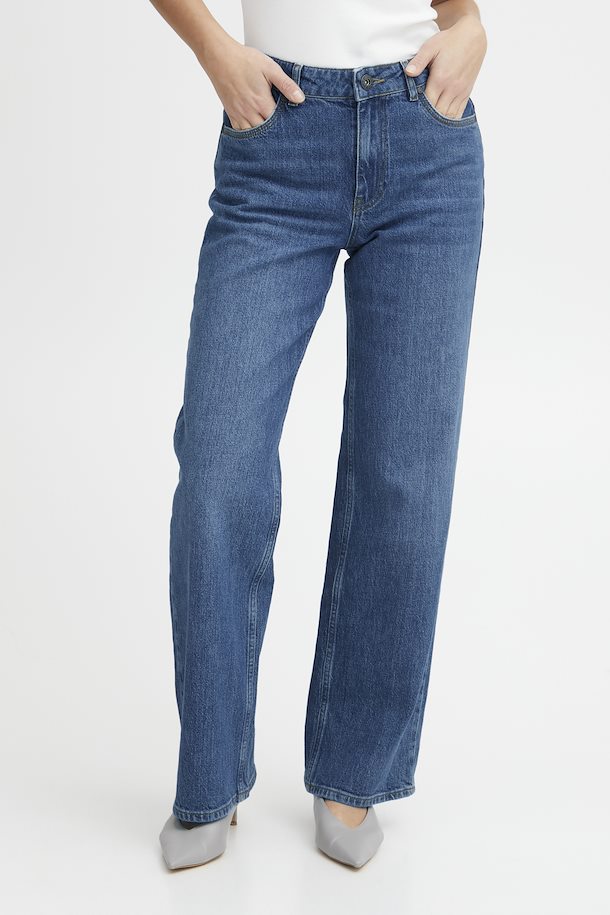 Medium Blue Denim PZVEGA HW Jeans Wide Leg – Køb Medium Blue Denim PZVEGA Jeans